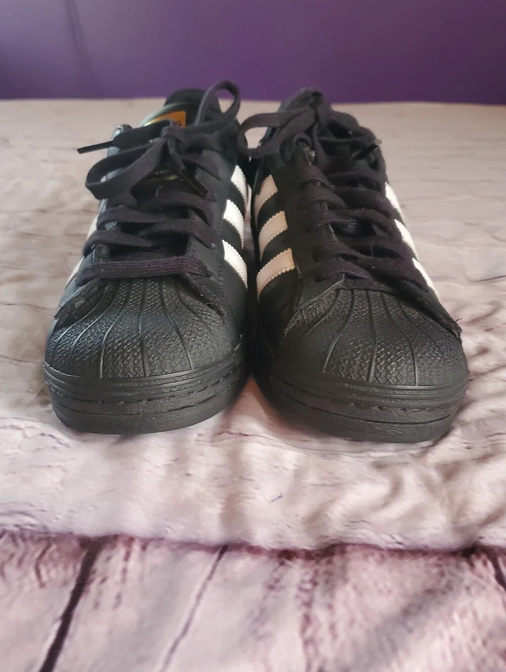ADIDAS SUPERSTAR II BLACK/WHITE JI0079 SIZE 7 Lace-up Low Top Preppy School